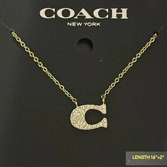 Coach gold pave necklace - Picture 2 of 3